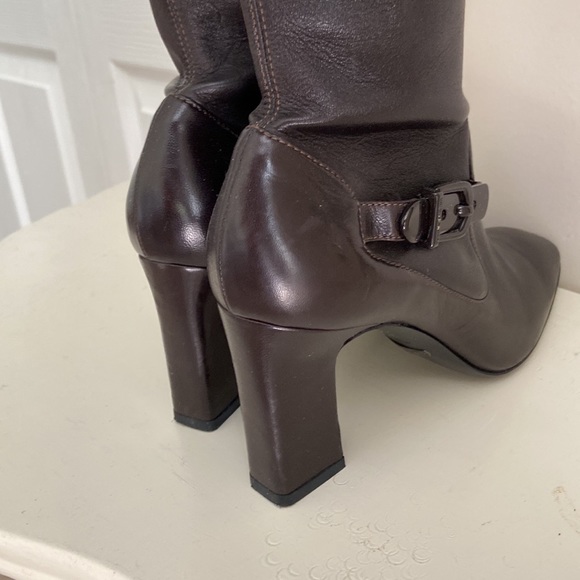 Armani chocolate brown Calfskin buttery leather boots - Picture 7 of 14